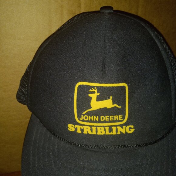 John Deere Stribling Tractors Trucker Hat Cap Mesh Adjustable Vintage - Picture 4 of 10